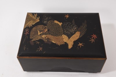 Lot 828 - Japanese Meiji period black lacquer box and cover