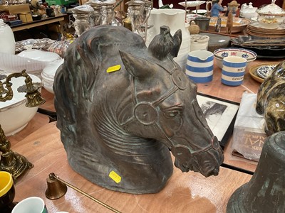 Lot 426 - Bronzed terracotta horse head