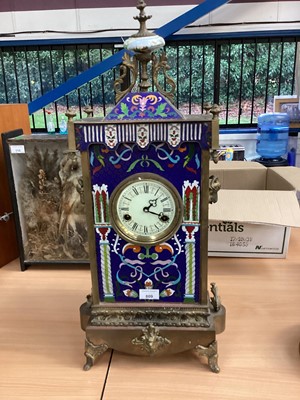 Lot 809 - Impressive Chinese cloissone enamel clock