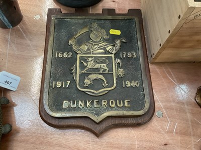 Lot 408 - Bronze Dunkirk plaque