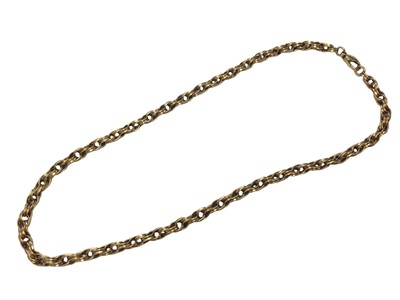 Lot 79 - 9ct gold fancy link chain, 56cm long