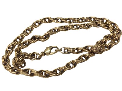 Lot 79 - 9ct gold fancy link chain, 56cm long