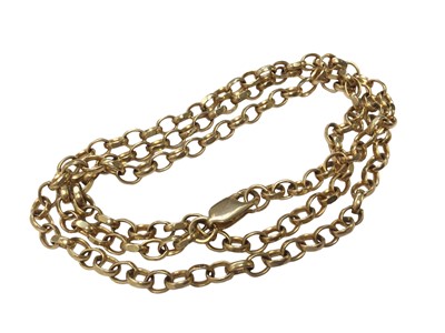 Lot 83 - 9ct gold belcher link chain, 62cm long