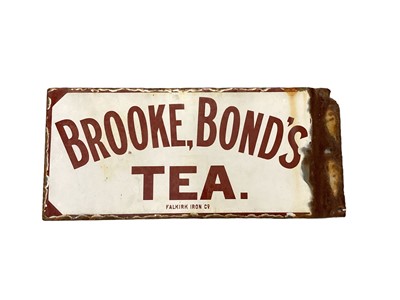 Lot 38 - Original 'Brooke, Bond's Tea' double sided enamel advertising sign, by Falkirk Iron Co, 44.5 x 20cm