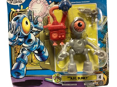 Lot 119 - Hasbro (c1990) The S.P.A.C.E. (Sentient Protoplasm Against Colonial Enchroachment) Adventures of Bucky O'Hare....The Toad Wars! A.F.C. Blinky, on punched card (slightly curled) with bubblepack no.7...