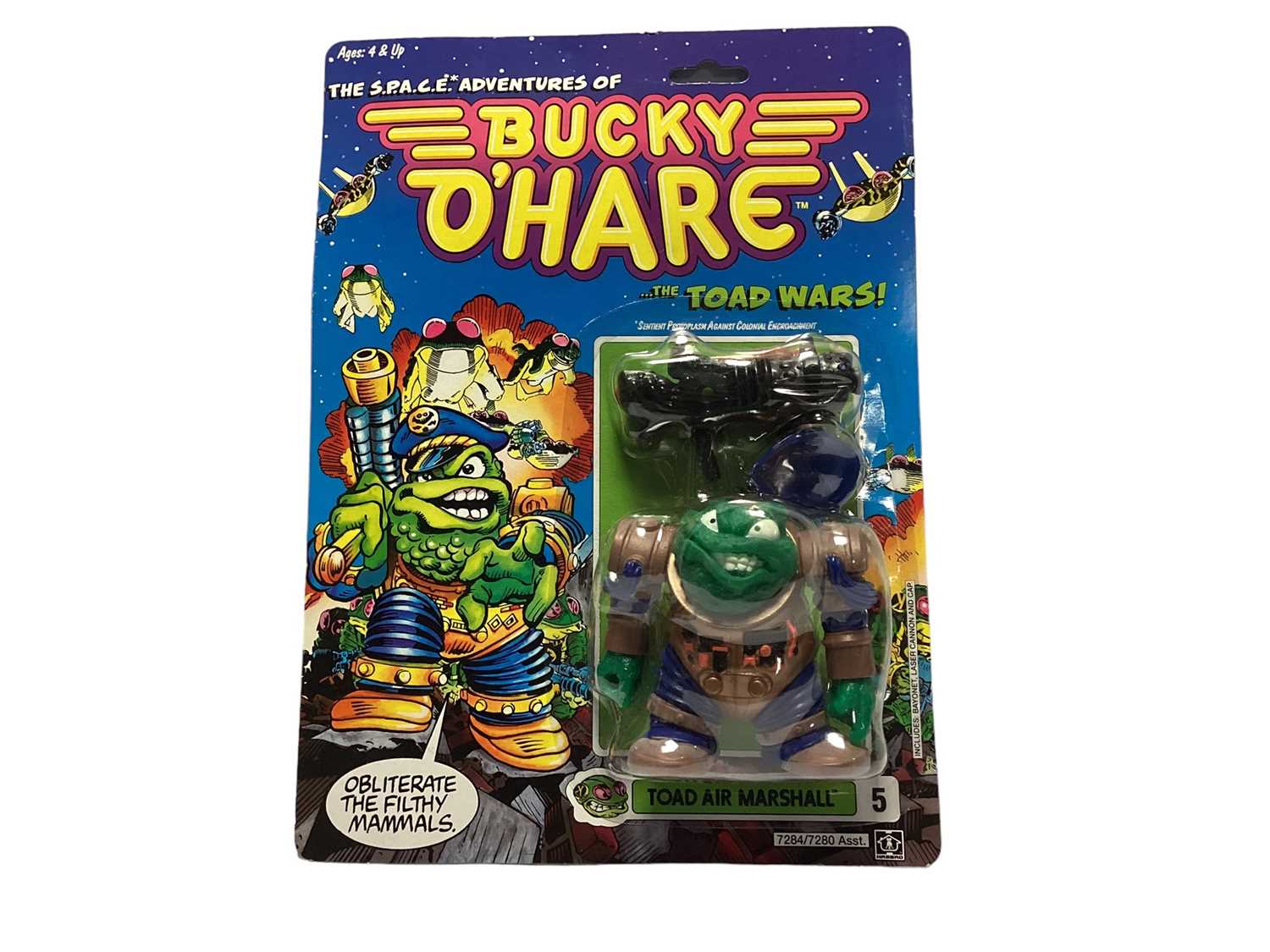 Lot 125 - Hasbro (c1990) The S.P.A.C.E. (Sentient Protoplasm Against Colonial Enchroachment) Adventures of Bucky O'Hare....The Toad Wars! Toad Air Marshall, on punched card with bubblepack no.7283 (1)