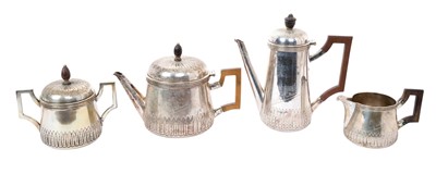 Lot 262 - Late 19th/early 20th century Portuguese silver four piece tea and coffee set