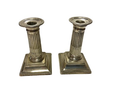 Lot 268 - Pair of Victorian silver candlesticks (Sheffield 1893)