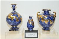 Lot 2070 - Pair of James Kent Foley ware vases with blue...