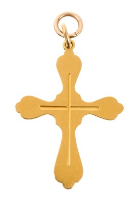 Lot 508 - Early 20th century Russian gold cross pendant