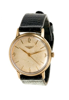 Lot 726 - 1960s Gentlemen’s  Longines 9ct gold cased wristwatch