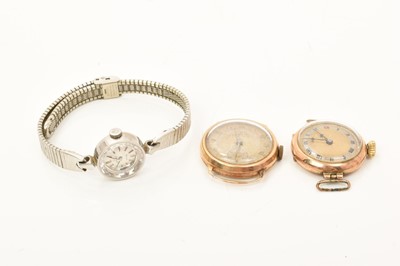Lot 729 - 1960s ladies Omega stainless steel wristwatch and two 9ct gold cased watches (3)