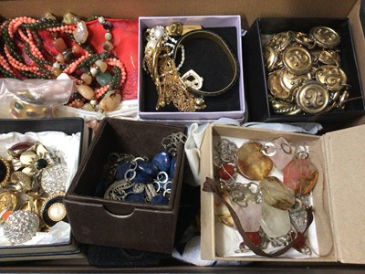 Lot 136 - Group of vintage costume jewellery including clip on earrings, bead necklaces etc