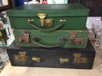 Lot 64 - Three vintage leather stationary cases