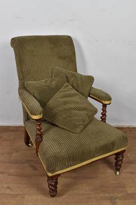 Lot 1256 - Victorian walnut open armchair