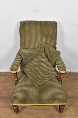 Lot 1256 - Victorian walnut open armchair