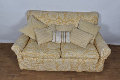 Lot 1262 - Twin seater sofa of square form, 141cm wide