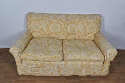 Lot 1262 - Twin seater sofa of square form, 141cm wide