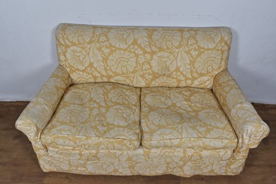 Lot 1262 - Twin seater sofa of square form, 141cm wide
