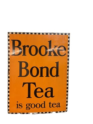 Lot 44 - Original 'Brooke Bond's Tea' double sided enamel advertising sign, 28 x 28cm