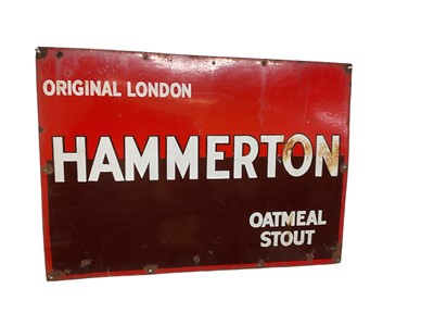 Lot 45 - Original 'Original London Hammerton Oatmeal Stout' enamel advertising sign, 70 x 49.5cm