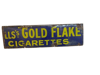 Lot 47 - Original 'Gold Flake Cigarettes' enamel advertising sign, 81.5 x 22.5cm
