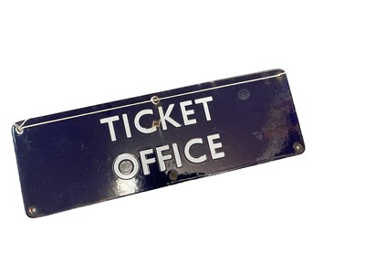 Lot 52 - Original Railway 'Ticket Office' enamel door sign, 46 x 15cm