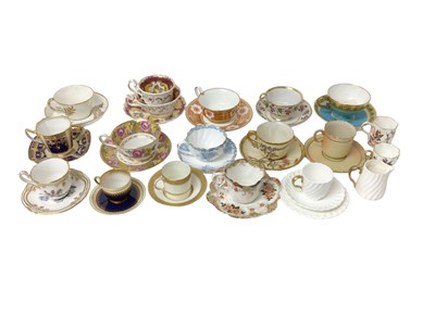 Lot 61 - Group of 19th and 20th century English porcelain tea wares, including Spode, Royal Worcester, Copeland, etc