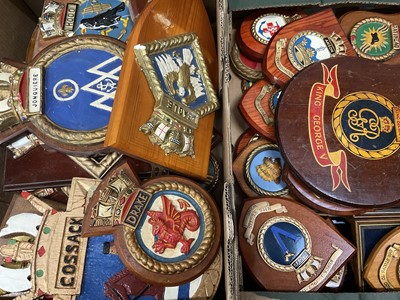 Lot 144 - collection of approximately 30 military, mainly Navy crests and plaques.