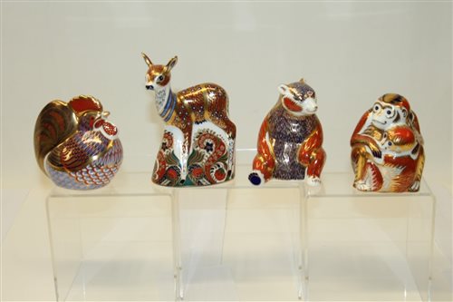 Lot 2087 - Four Royal Crown Derby Imari paperweights -...