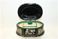 Lot 3582 - Victorian oval papier mâché and inlaid mother...