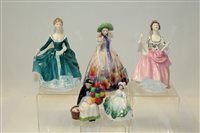 Lot 2097 - Five Royal Doulton figures - Easter Day HN2039,...