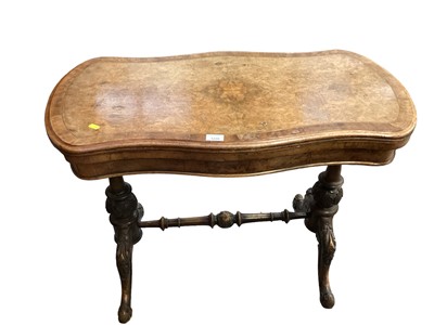 Lot 1228 - Victorian burr walnut serpentine card table