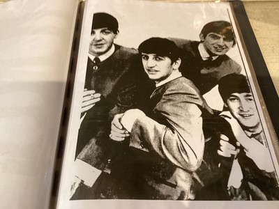 Lot 247 - Album of Beatles pictures, tin plate signs etc