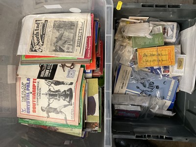 Lot 194 - Two boxes of football programmes etc