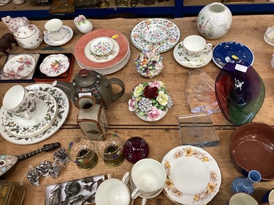 Lot 11 - Sundry china, glass and other items, including four Royal Albert Provincial Flowers cups and saucers.