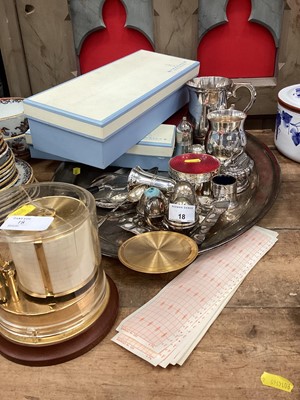Lot 18 - Collection of various silver plate and modern barograph