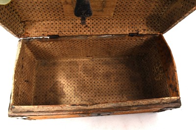 Lot 935 - Georgian pony skin covered carriage document box with label to interior