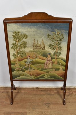 Lot 1388 - 1920s mahogany and tapestry fire screen