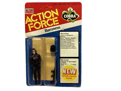 Lot 255 - Palitoy Action Man Action Force Baroness Cobra Intelligence Officer, on card with blister pack (1)