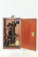 Lot 3570 - Late 19th / early 20th century microscope, by...