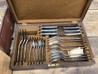 Lot 24 - Canteen of cutlery and three boxes of assorted flatware