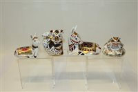 Lot 2088 - Four Royal Crown Derby paperweights - Donkey,...