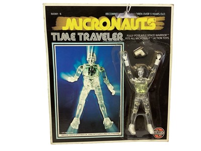 Lot 369 - Airfix Mego Corps (c1976) Micronauts Time Traveler Clear, on card with blister pack.  No.50301-5 (!)