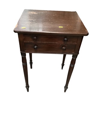 Lot 1213 - Victorian mahogany side table with two drawers