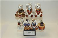 Lot 2091 - Seven Royal Crown Derby Imari paperweights -...