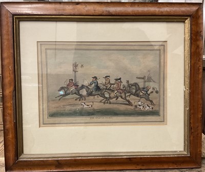 Lot 152 - After Henry Banbury, hand coloured etching - The Easter Hunt, image 13 x 22cm, glazed maple frame