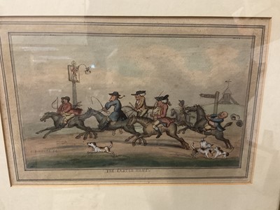 Lot 152 - After Henry Banbury, hand coloured etching - The Easter Hunt, image 13 x 22cm, glazed maple frame