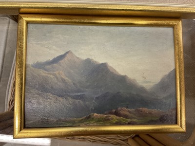 Lot 157 - 19th century oil on panel, extensive landscape, 14 x 19cm, and an oil on canvas landscape, both framed