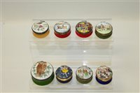 Lot 2092 - Eight Crummles enamel boxes - including...